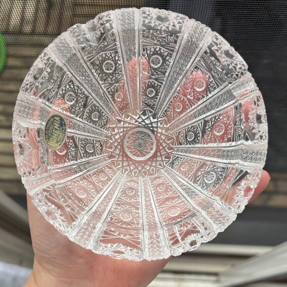 Vintage Bohemia Czechoslovakia Hand Cut Crystal Decorative Bowl - Picture 7 of 8